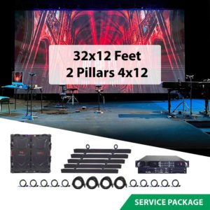 Rent LED Video Wall 32x12 Feet with 4x12 Pillars | Sri Lanka