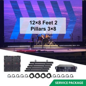 LED Video Wall 12x8 Feet with 2 Pillars (P2.8MM) Display